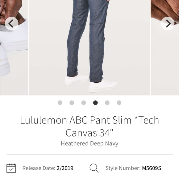 Lulu 🍋 | Mens ABC slim pants tech canvas  | size 32/ 33 - Picture 7 of 7